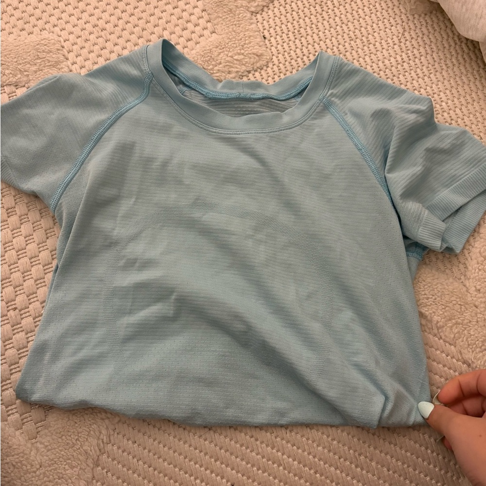 lululemon blue short sleeve swiftly tech